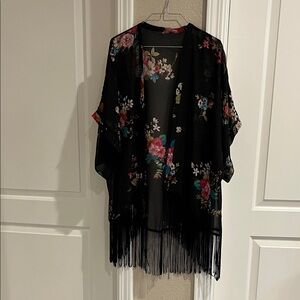 Floral Fringe Kimono